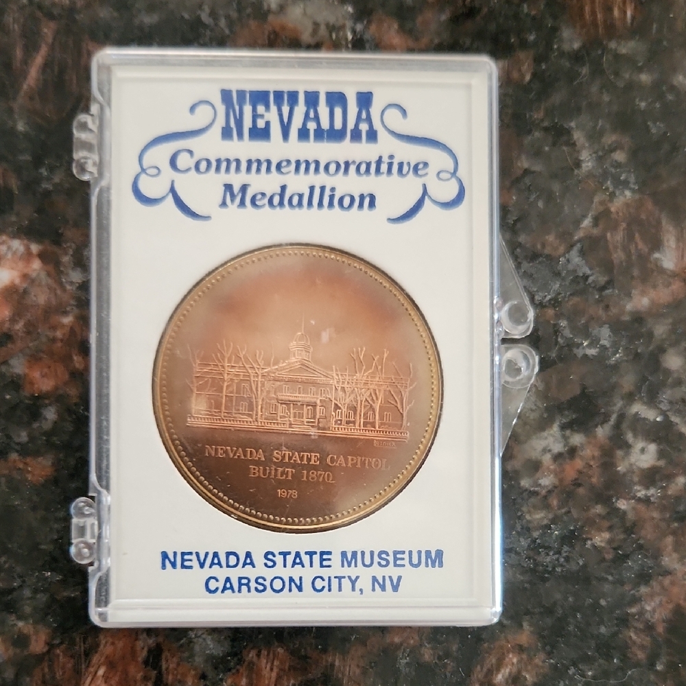 Nevada Commemorative Medallion Coin State Capitol Carson City Mint Coin Press